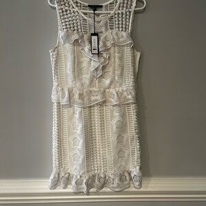 White Lace Sleeveless Dress